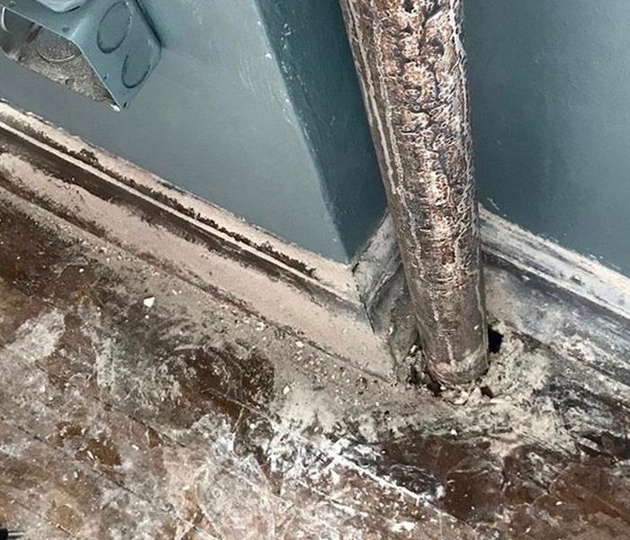 Asbestos on a pipe